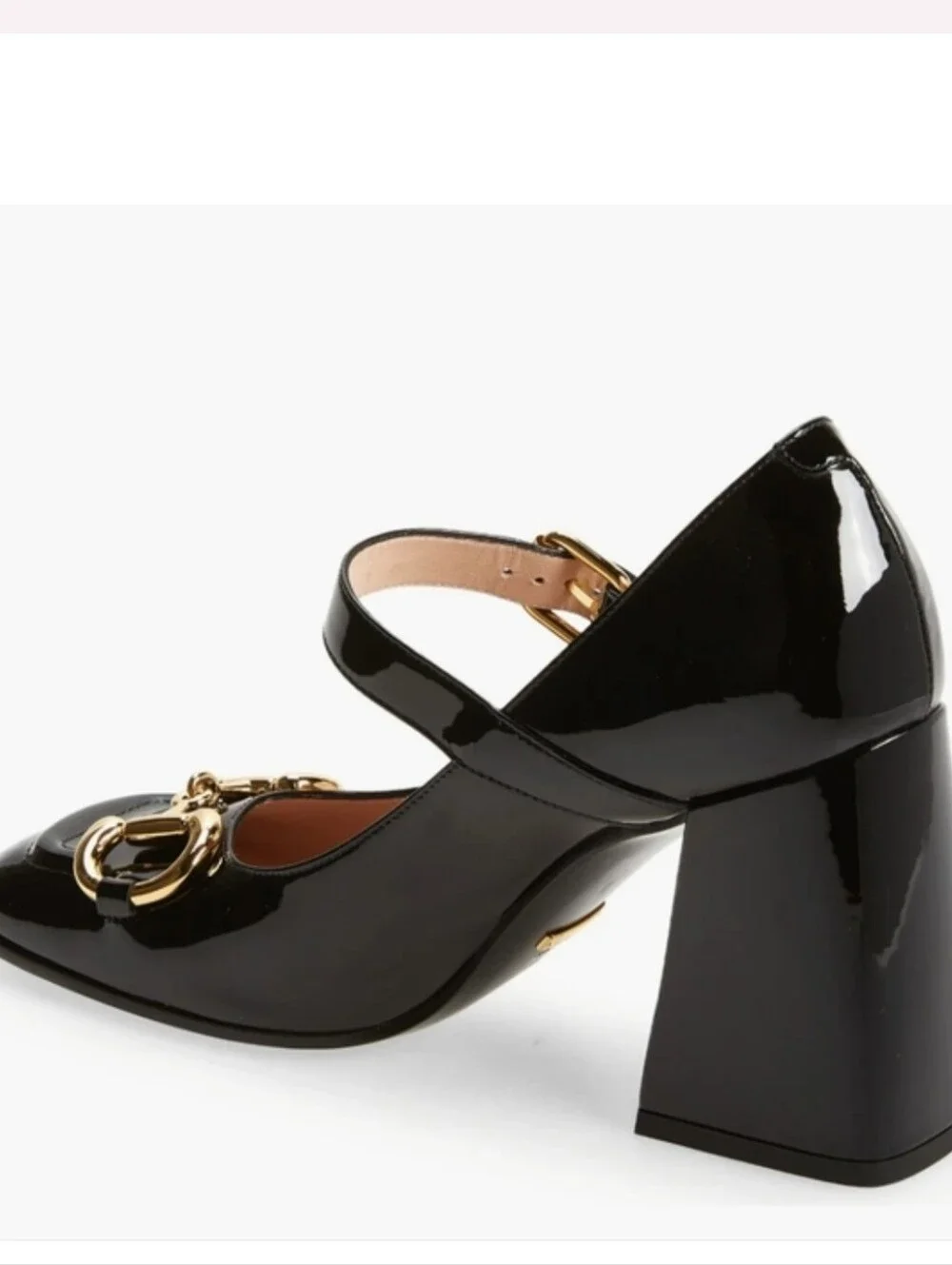 Gucci Baby Horsebit Patent Leather Mary Jane Pumps – Black – Size 36.5